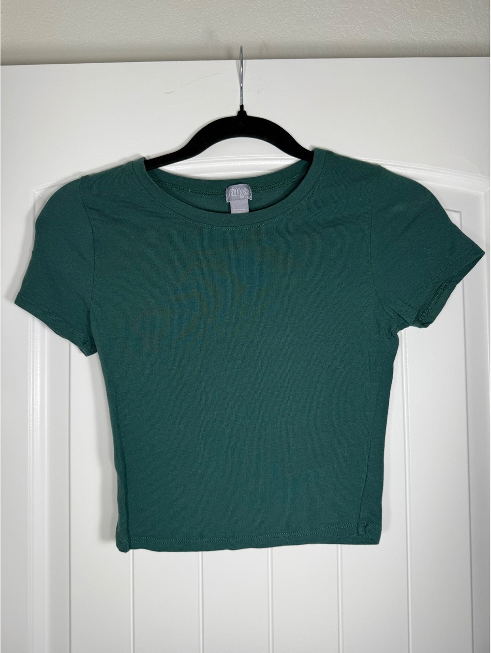 Tilly's Women's Green Cotton Spandex Stretch Crop Top, Size Small